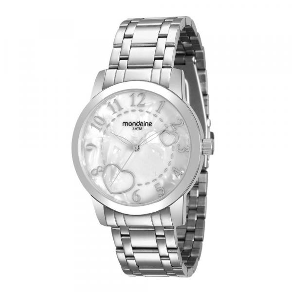 Relogio Mondaine Feminino Ref: 99125l0mvne2 Coração Prateado - Mondaine