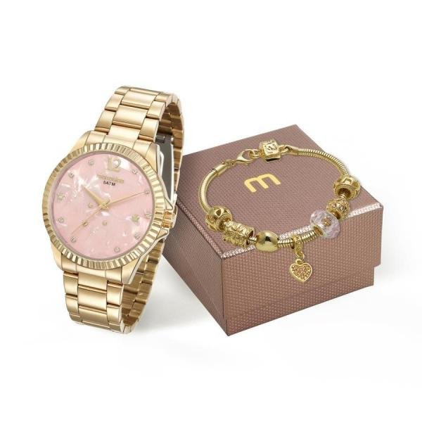 Relogio Mondaine Feminino Ref: 99128lpmkde2 Dourado + Semijóia