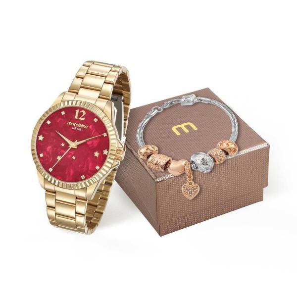 Relogio Mondaine Feminino Ref: 99128lpmkde9 Dourado + Semijóia