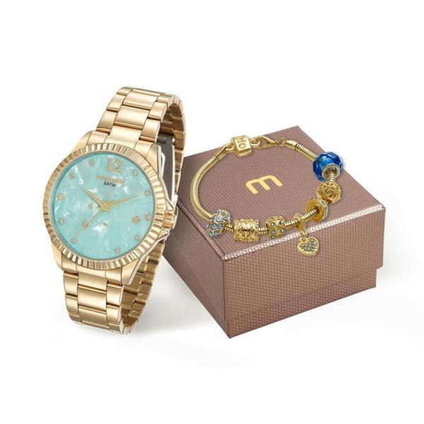 Relogio Mondaine Feminino Ref: 99129lpmkde1 Dourado + Semijóia