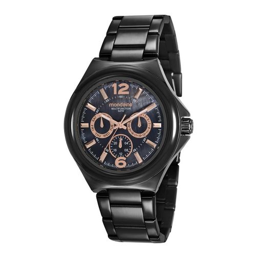 Relogio Mondaine Feminino Ref: 99366lpmvps3 Multifunção Black