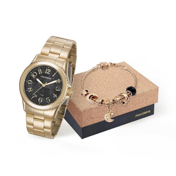 Relogio Mondaine Feminino Ref: 99270lpmkde1 Dourado + Semijóia