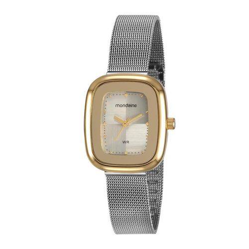 Relogio Mondaine Feminino Ref: 99271lpmvbe2 Retangular Bicolor