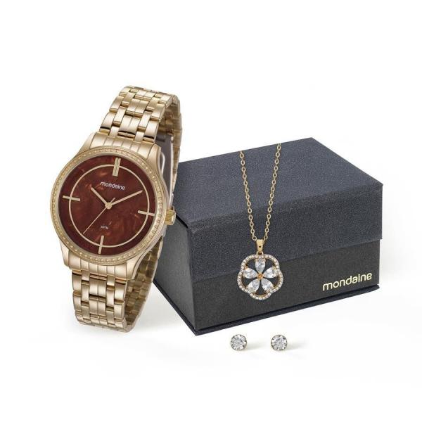 Relogio Mondaine Feminino Ref: 99278lpmkde2 Dourado + Semijóia