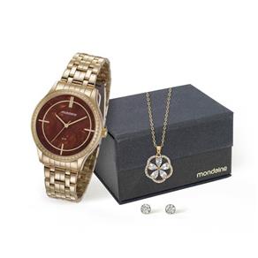 Relogio Mondaine Feminino Ref: 99278lpmkde2 Dourado + Semijóia