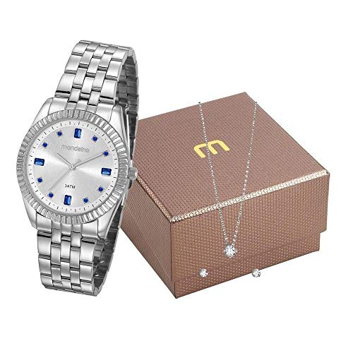 Relogio Mondaine Feminino Ref: 99328l0mgne3 Prateado + Semijóia