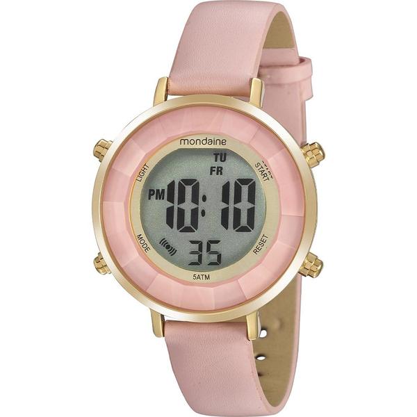 Relógio Mondaine Feminino Rosa 53876LPMVDHF Digital 5 Atm Cristal Mineral Tamanho Pequeno