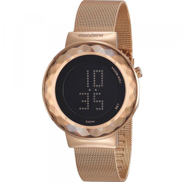 Relógio Mondaine Feminino Rosê 32006LPMVRE2 Digital 5 Atm Cristal Mineral Tamanho Grande