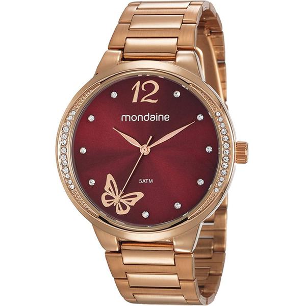 Relógio Mondaine Feminino Rosê 53758LPMVRE2 Analógico 5 Atm Cristal Mineral Tamanho Grande