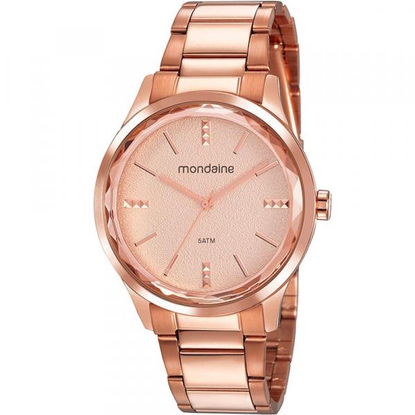 Relógio Mondaine Feminino Rosê 53776LPMVRE2 Analógico 5 Atm Cristal Mineral Tamanho Grande