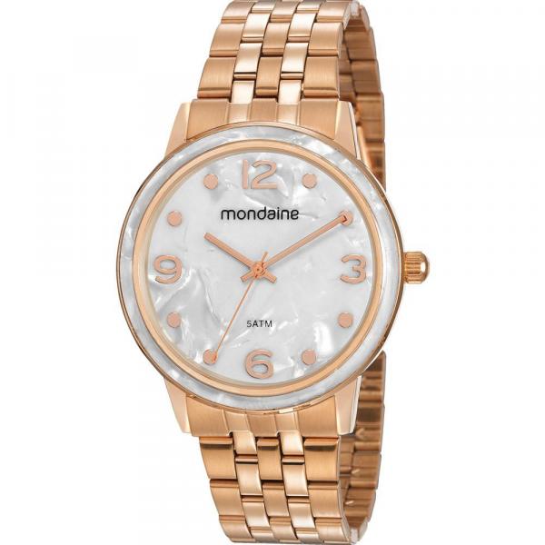 Relógio Mondaine Feminino Rosê 53777LPMVRE2 Analógico 5 Atm Cristal Mineral Tamanho Grande