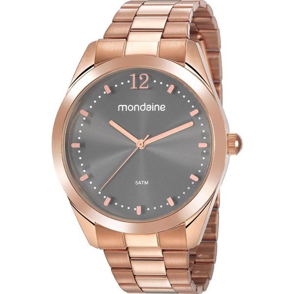 Relógio Mondaine Feminino Rosê 53812LPMVRE4 Analógico 5 Atm Cristal Mineral Tamanho Grande