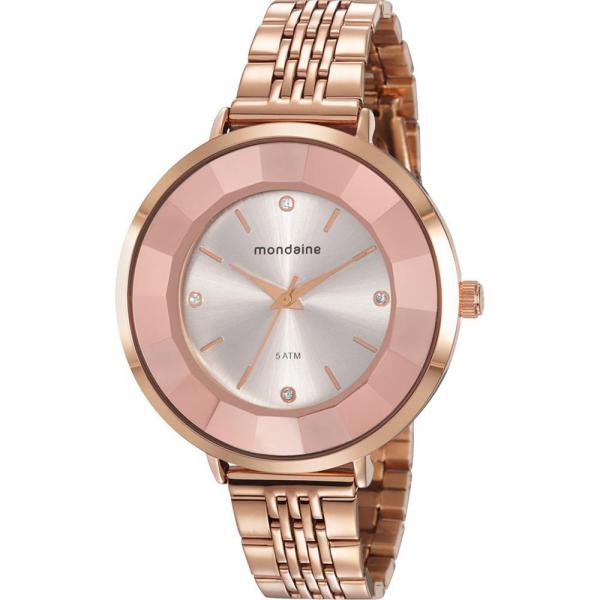 Relógio Mondaine Feminino Rosê 76718LPMVRE2 Analógico 5 Atm Cristal Mineral Tamanho Grande