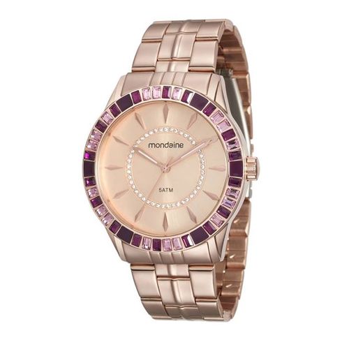 Relógio Mondaine Feminino Rosé com Cristais 78730lpmvra3