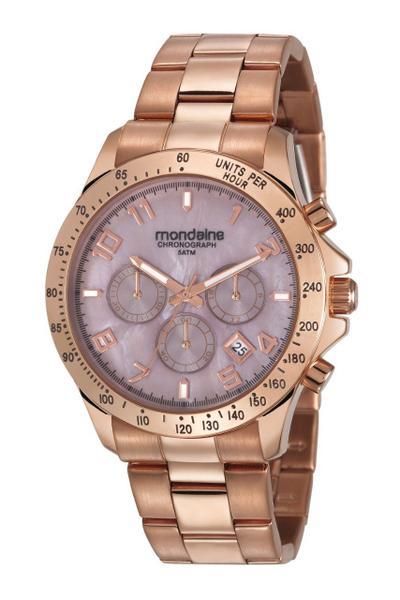 Relogio Mondaine Feminino rose cronografo a prova dagua grande 78754LPMVRS4