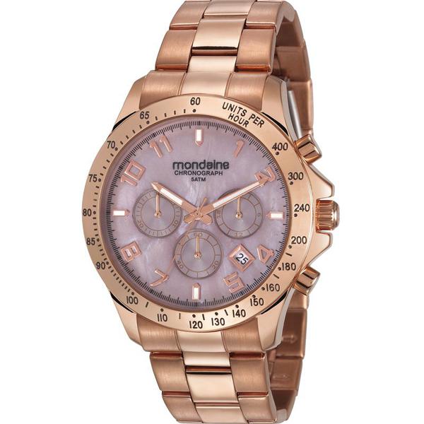 Relógio Mondaine Feminino Rose Cronógrafo Funcional Original