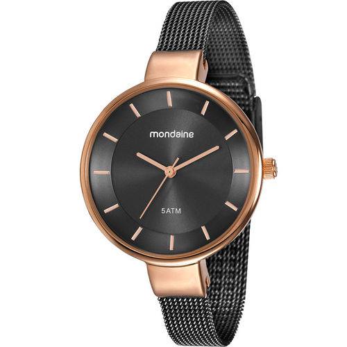 Relógio Mondaine Feminino Rosé e Preto 76597lpmvhe6