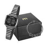 Relógio MONDAINE KIT feminino preto digital 53717LPMVPE3K