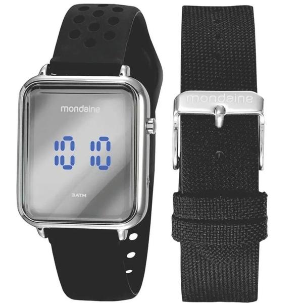 Relógio Mondaine Led Azul Troca Pulseira 32148G0MKNI2