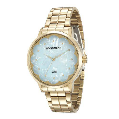 Relógio Mondaine Madrepérola Floral Dourado 99145LPMVDE2