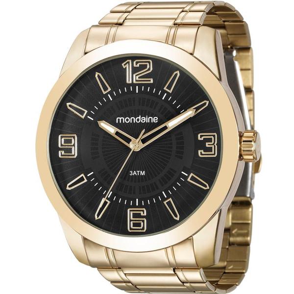 Relógio Mondaine Mascuilino 99140GPMVDE2 Dourado Analógico 3 Atm Cristal Mineral Tamanho Grande