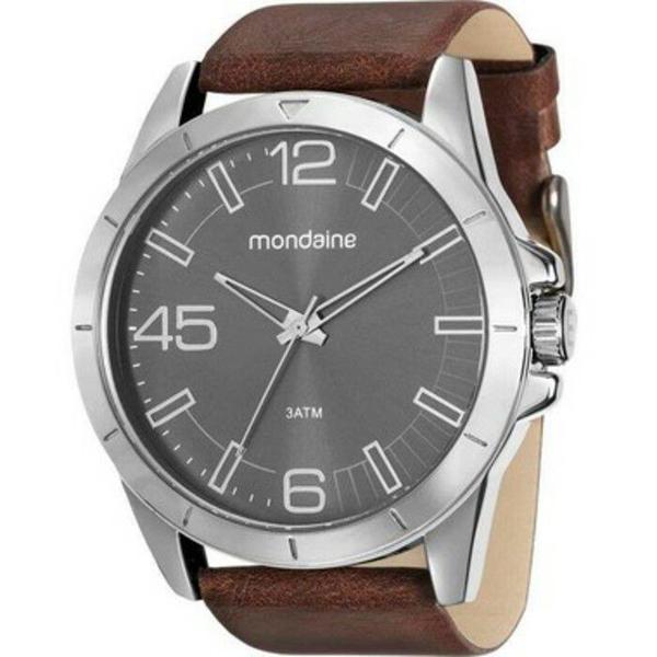 Relógio Mondaine Mascuilino Couro Prata 76656g0mvnh1