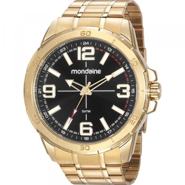 Relógio Mondaine Masculino Dourado 53832GPMVDE1 Analógico 5 Atm Cristal Mineral Tamanho Grande