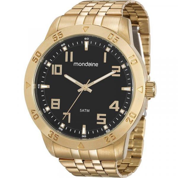 Relógio Mondaine Masculino Dourado 99190GPMVDE2 Analógico 5 Atm Cristal Mineral Tamanho Médio