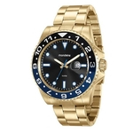 Relógio Mondaine Masculino Dourado Aro Azul 94785gpmvda3