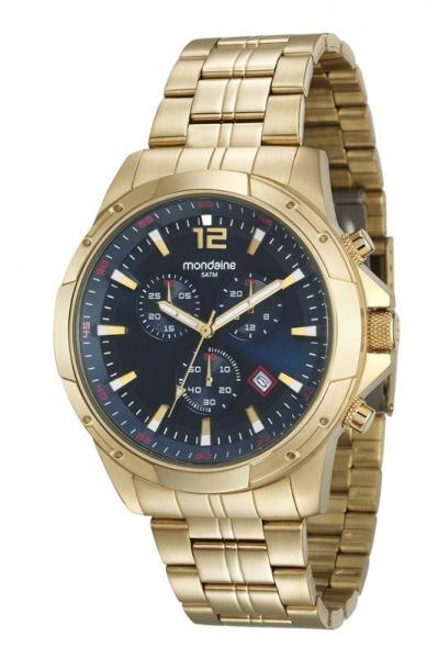 Relógio Mondaine Masculino Dourado e Azul 99177gpmvda1