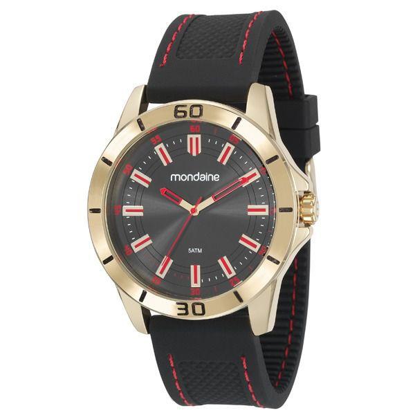 Relógio Mondaine Masculino Golden Black Kit 99375gpmvdi2