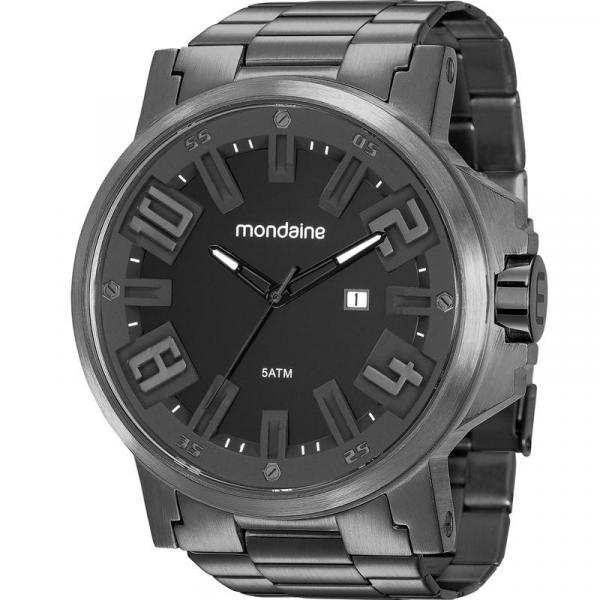 Relógio Mondaine Masculino Grafite 99233GPMVPS2 Analógico 5 Atm Cristal Mineral Tamanho Grande