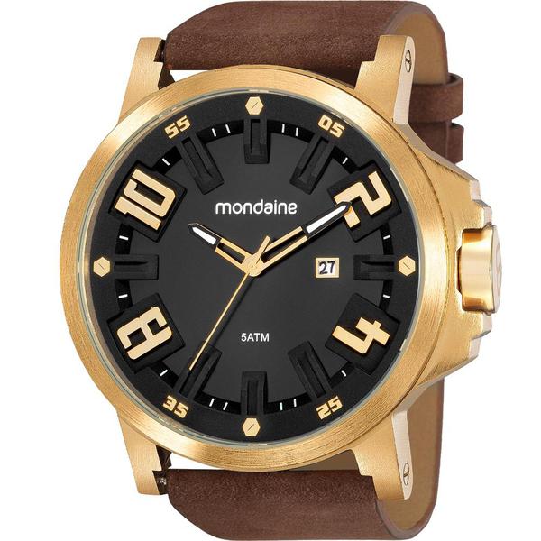 Relógio Mondaine Masculino Marrom 99453GPMVDR1 Analógico 5 Atm Cristal Mineral