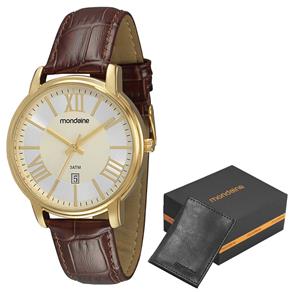 Relógio Mondaine Masculino Masculino 83185GPMBDH2K com Carteira.