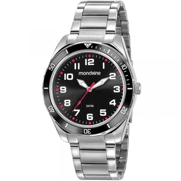 Relógio Mondaine Masculino Prata e Preto - 53768G0MVNE1