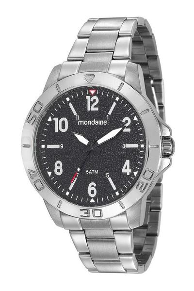 Relógio Mondaine Masculino Prata Grande Feixo Metal 99250