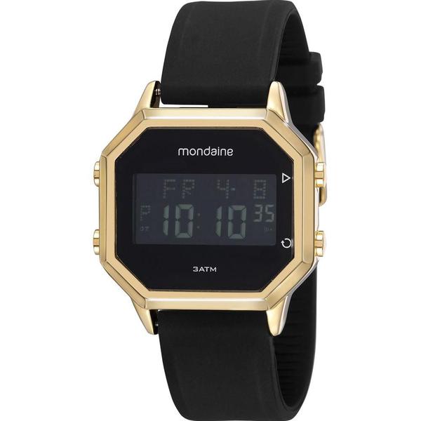 Relógio Mondaine Masculino Preto 53963GPMVDI1 Digital 3 Atm Cristal Mineral Tamanho Médio