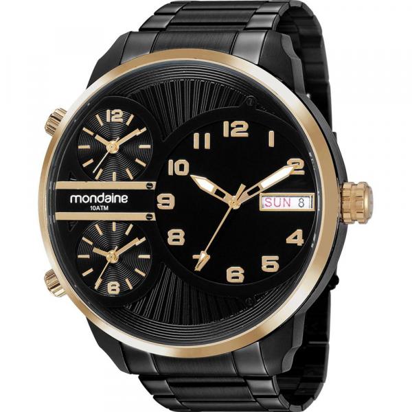 Relógio Mondaine Masculino Preto 99433GPMVHS1 Analógico 10 Atm Cristal Mineral