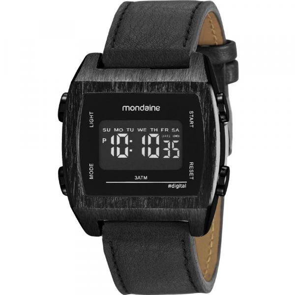 Relógio Mondaine Masculino Preto 99395GPMVPH2 Digital 3 Atm Cristal Mineral Tamanho Médio