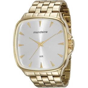 Relógio Mondaine Masculino Quadrado Dourado 76626LPMVDE2