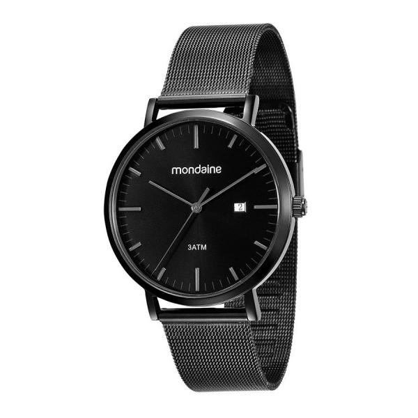 Relogio Mondaine Masculino Ref: 53574gpmvpa2 Slim Black Pulseira Esteira