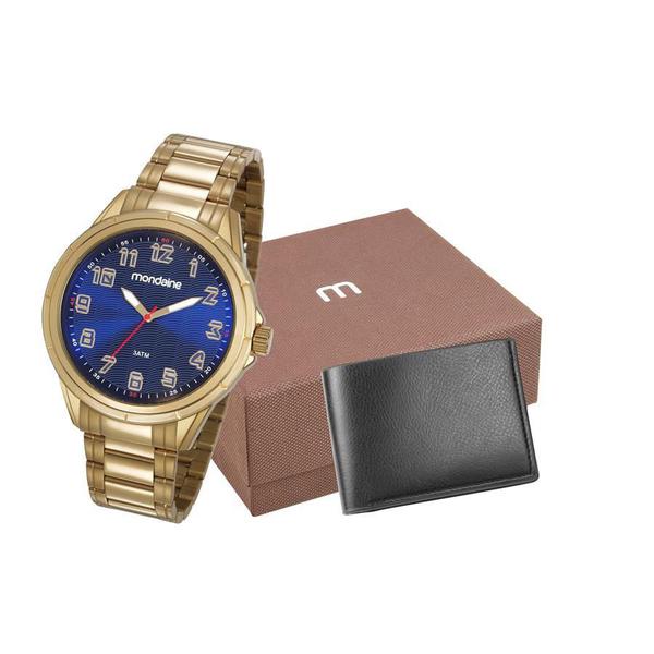 Relogio Mondaine Masculino Ref: 83437gpmvde3 Dourado + Carteira