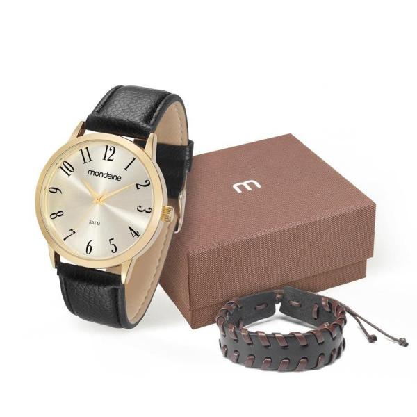 Relogio Mondaine Masculino Ref: 83286gpmvdh2 Dourado + Pulseira