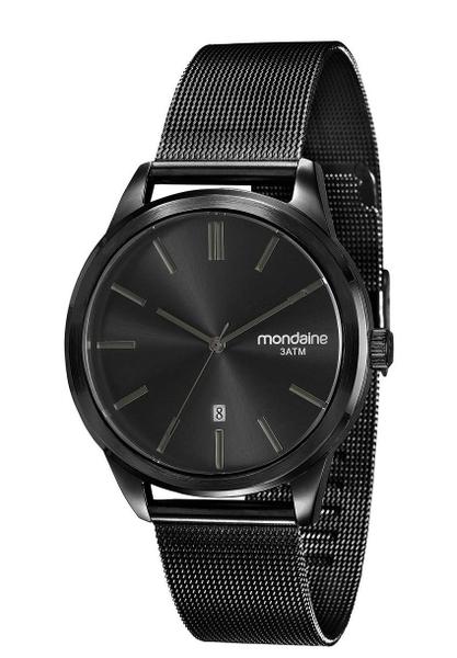 Relogio Mondaine Preto Pulseira de Esteira 83365GPMVPS1