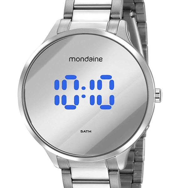 Relógio Mondaine Redondo Digital 32060L0MVNE4 Prateado