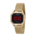 Relógio Mondaine Unissex Quadrado Digital 32094MPMVDE1 - Dourado