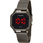 Relógio Mondaine Unissex Quadrado Digital 32094MPMVSE2 - Chumbo