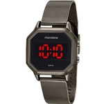 Relógio Mondaine Unissex Quadrado Digital 32094MPMVSE2 - Chumbo