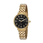 Relógio Mondaine Visor Preto Social Dourado53779lpmvde2