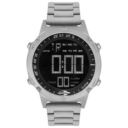 Relógio Mormaii Digital Pro MOW139011P Prata Metal